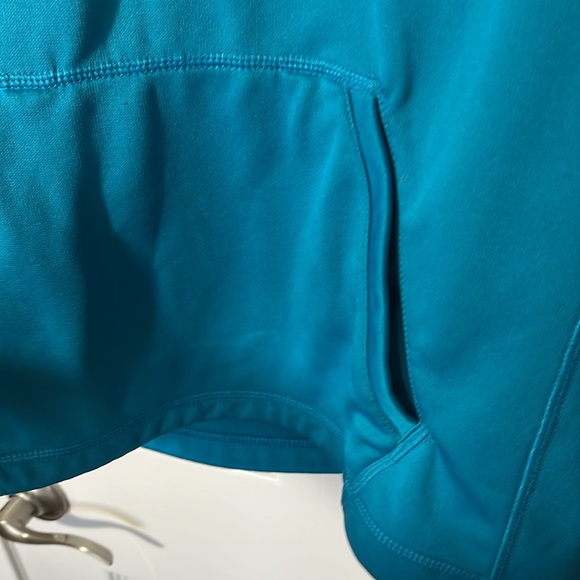 Nike Therma fit hoodie sweatshirt grey aqua pink swoosh thumb holes pouch pkt M - Picture 6 of 15